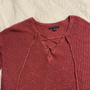 American Eagle cranberry/mauve sweater